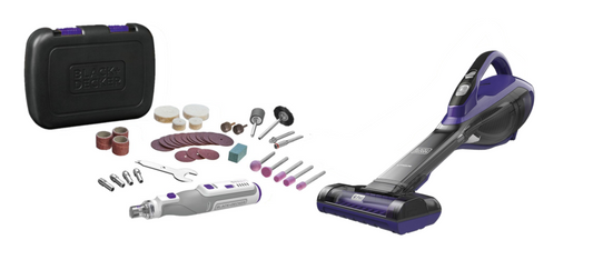 Black & Decker 27Wh Gen 9.5 Cordless Pet Dustbuster Hand Vacuum and 7.2V Cordless Rotary Pet tool Bundle