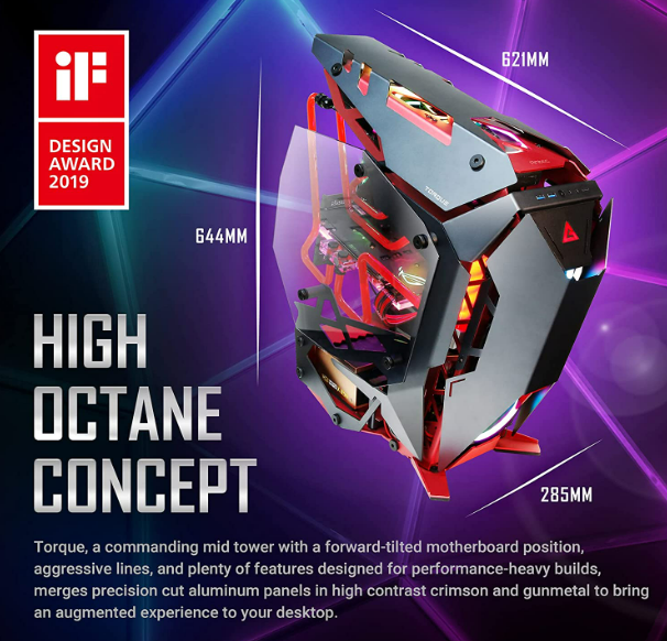 Antec Torque Mid-Tower ATX Gaming Chassis - Red/Black