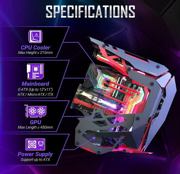 Antec Torque Mid-Tower ATX Gaming Chassis - Red/Black