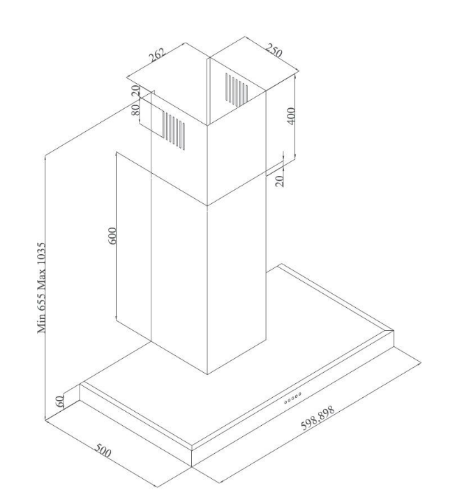 Meireles 90cm Wall Mounted Cooker Hood MEP291