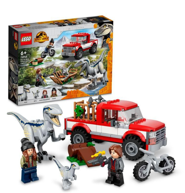 LEGO® Jurassic World Blue & Beta Velociraptor Capture 76946 Building Toy Cars (181 Pieces)