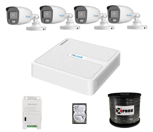 HiLook 4 Channel 1080p ColorVu Complete Kit