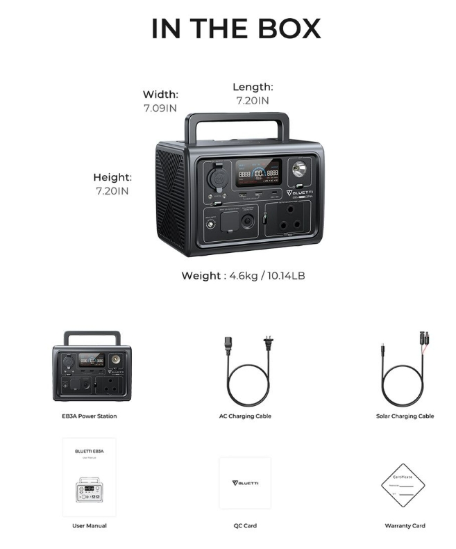 Bluetti EB3A 600W Portable Power Station 268WH South African Socket