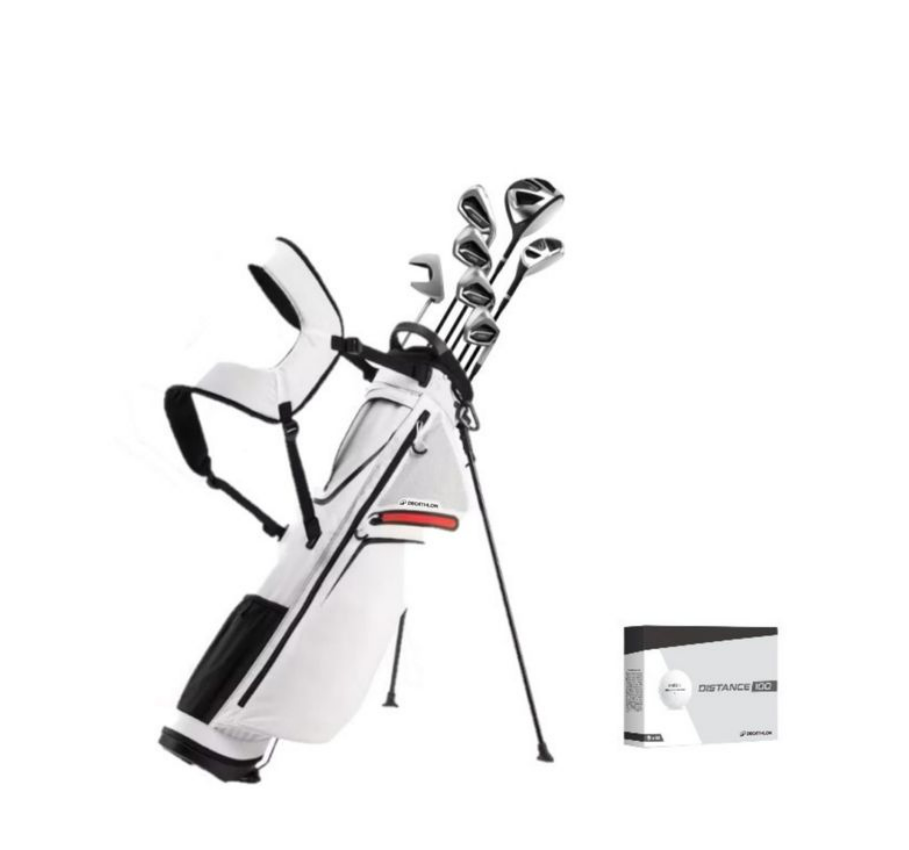 Decathlon Inesis Ultra-lightweight Stand Bag with 7-Club Graphite Adult Golf Set