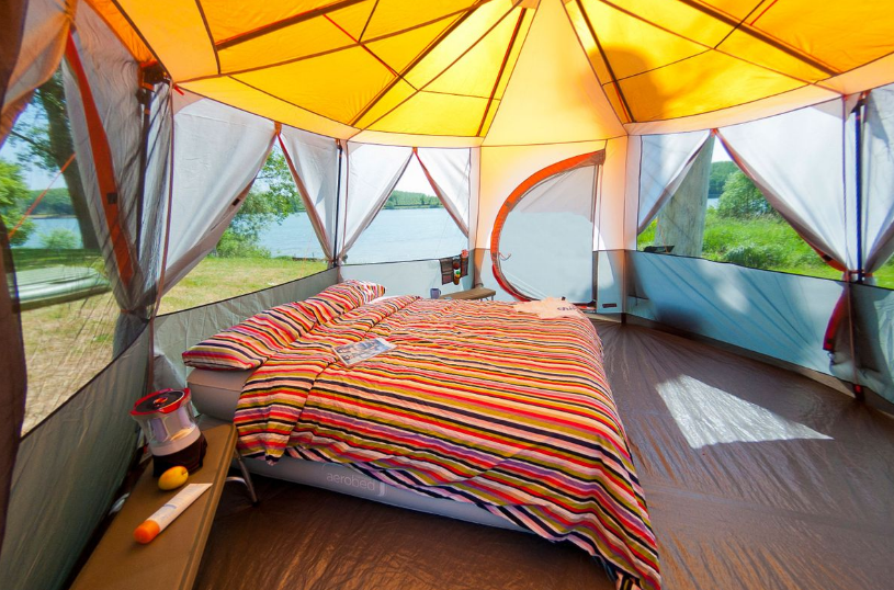 Coleman Octagon 8 Person Family Camping Dome Tent Orange