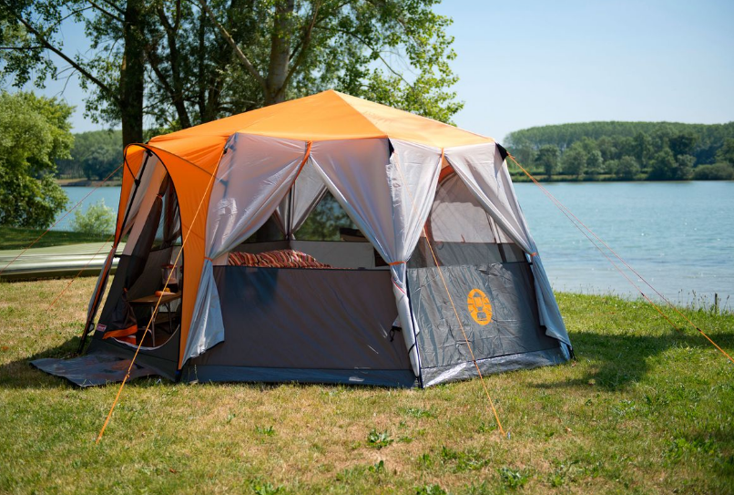 Coleman Octagon 8 Person Family Camping Dome Tent Orange