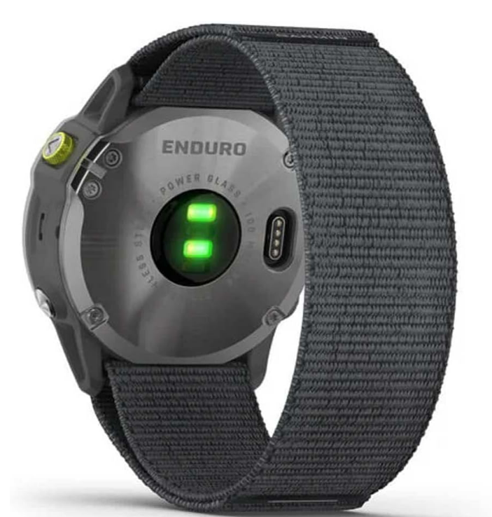 Garmin Enduro Steel with Grey UltraFit Nylon Strap, Multisport GPS Watch with Solar Charging Capabilities
