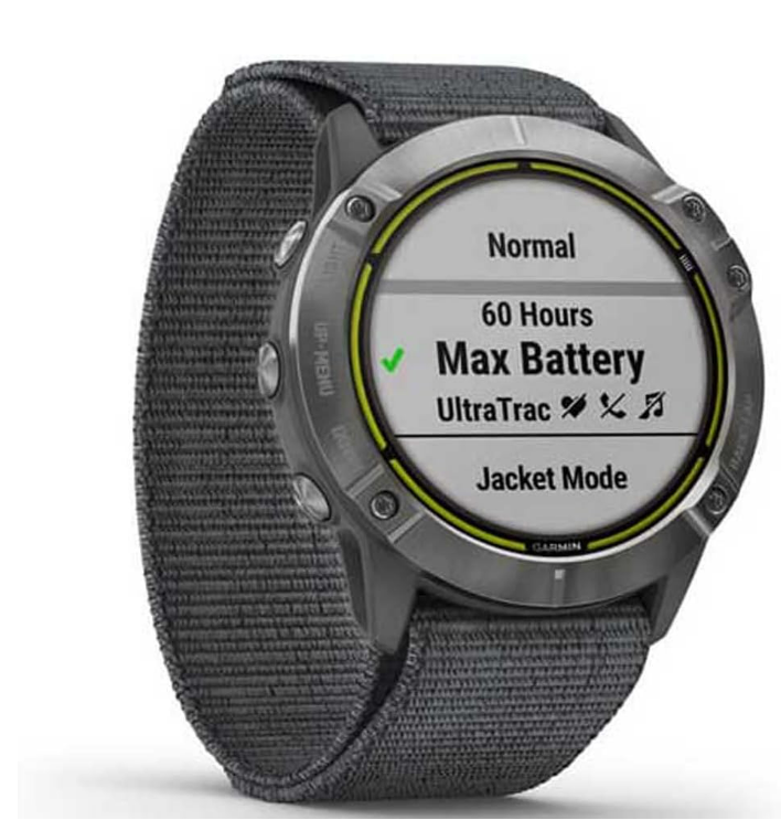 Garmin Enduro Steel with Grey UltraFit Nylon Strap, Multisport GPS Watch with Solar Charging Capabilities