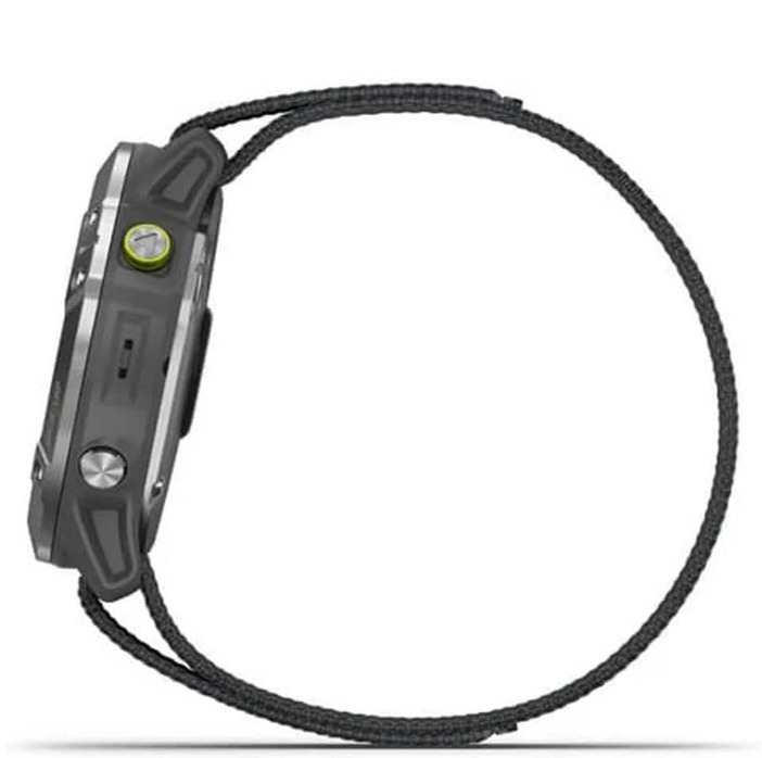 Garmin Enduro Steel with Grey UltraFit Nylon Strap, Multisport GPS Watch with Solar Charging Capabilities