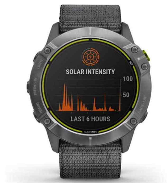 Garmin Enduro Steel with Grey UltraFit Nylon Strap, Multisport GPS Watch with Solar Charging Capabilities