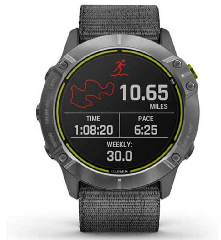 Garmin Enduro Steel with Grey UltraFit Nylon Strap, Multisport GPS Watch with Solar Charging Capabilities