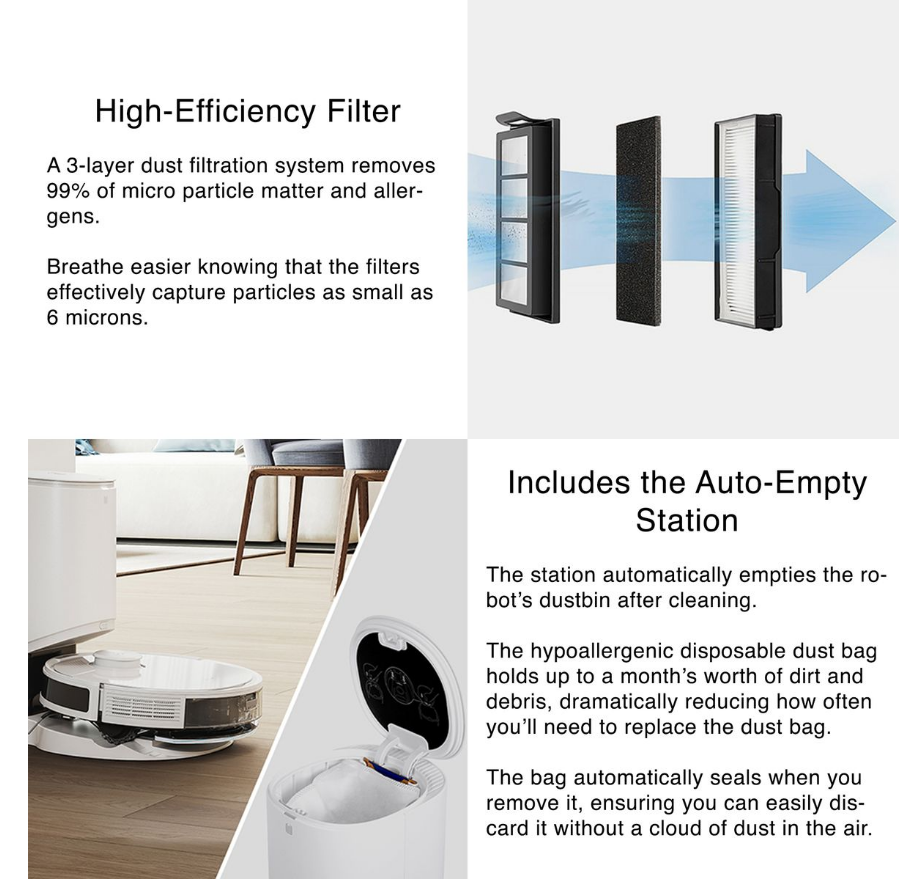 Ecovacs Deebot N8+ Robot Vacuum Cleaner - dToF LiDAR, 110min Runtime