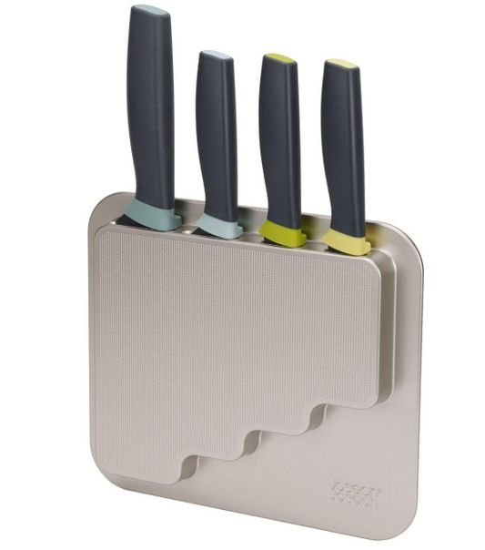 Joseph Joseph DoorStore Knives Elevate Set with Knife Block 3M Adhesive Wall and Cabinet Door Mount