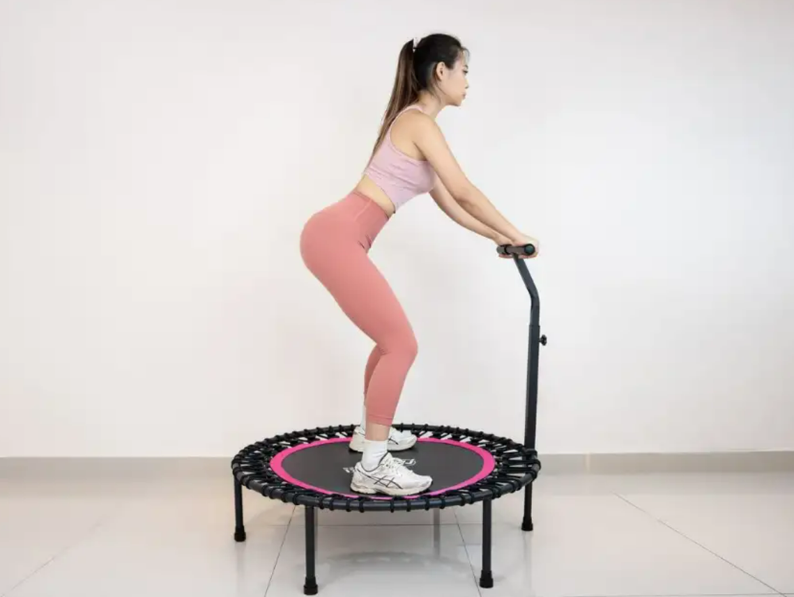 Flexi Muscles - Rebounder Fitness Trampoline with Adjustable Handle Bar
