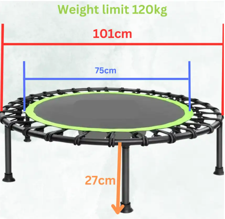 Flexi Muscles - Rebounder Fitness Trampoline with Adjustable Handle Bar