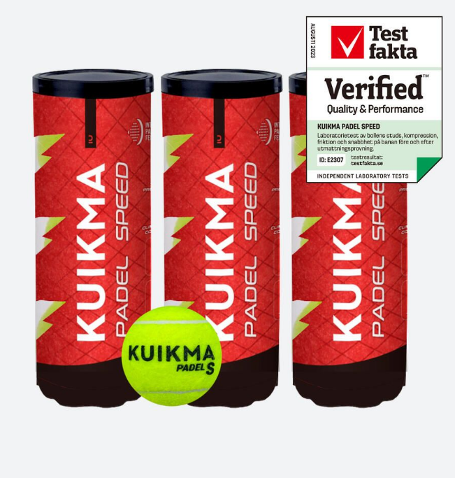 Decathlon Kuikma Pressurised padel balls PB Speed tri-pack