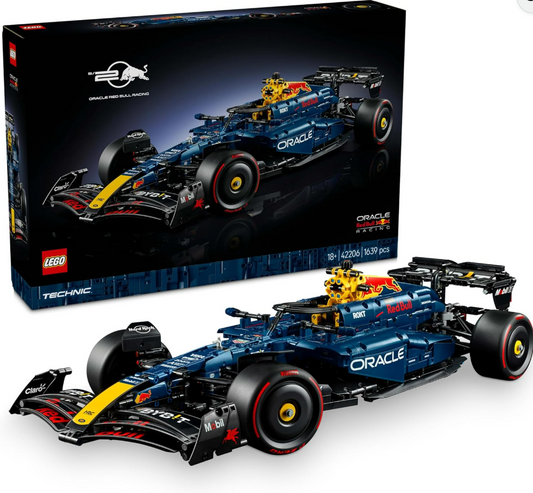 LEGO Technic Oracle Red Bull Racing RB20 F1 Car Model Kit - Collectible Formula 1 Building Set with 1:8 Scale V6 Engine, Gear Box, Steering & DRS - Gift Idea for Adult & Teenage Racing Fans - 42206