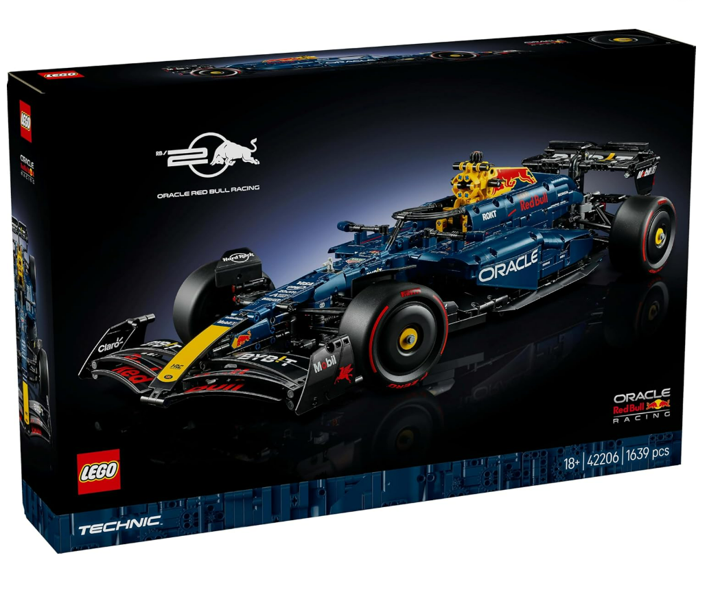 LEGO Technic Oracle Red Bull Racing RB20 F1 Car Model Kit - Collectible Formula 1 Building Set with 1:8 Scale V6 Engine, Gear Box, Steering & DRS - Gift Idea for Adult & Teenage Racing Fans - 42206