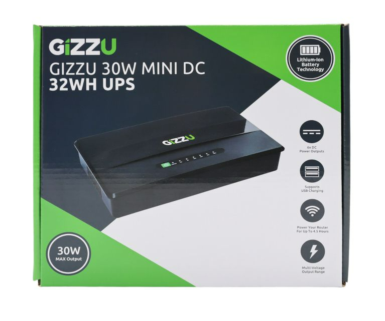 GIZZU 30W 32Wh 8800mAh Mini DC UPS Black