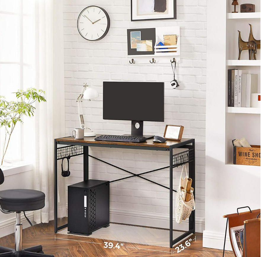 Simple Folding Computer Sturdy Writing Desk with 8 Hooks