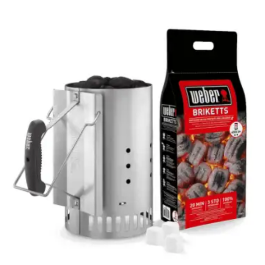 Weber Chimney Starter Set (includes 2kg Briquettes and firelighters )