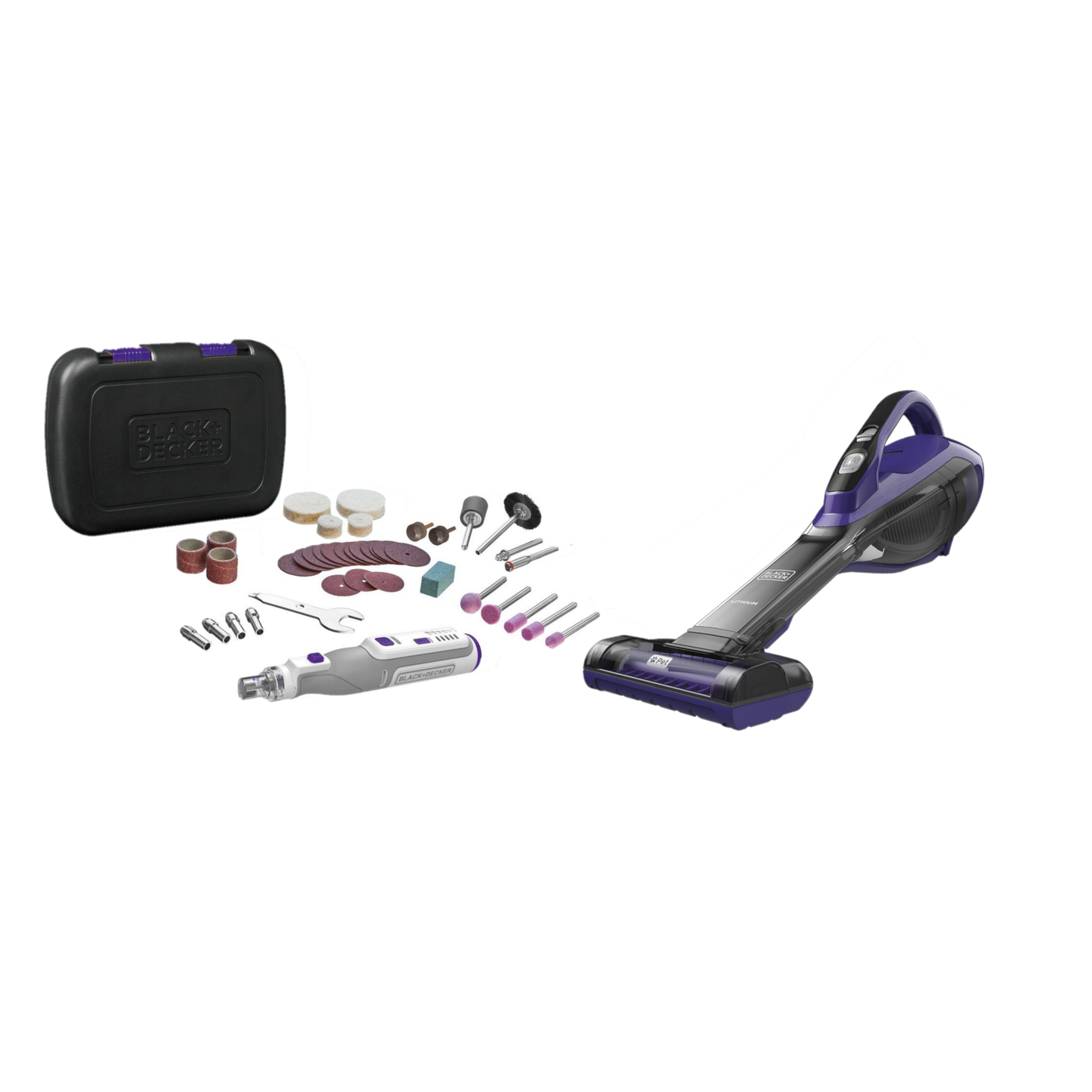 Black & Decker 27Wh Gen 9.5 Cordless Pet Dustbuster Hand Vacuum and 7.2V Cordless Rotary Pet tool Bundle