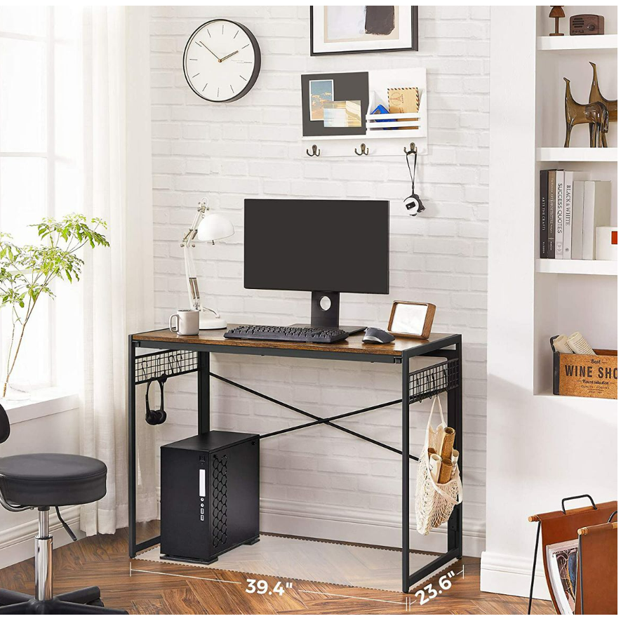 Simple Folding Computer Sturdy Writing Desk with 8 Hooks