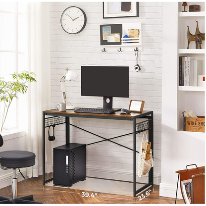 Simple Folding Computer Sturdy Writing Desk with 8 Hooks