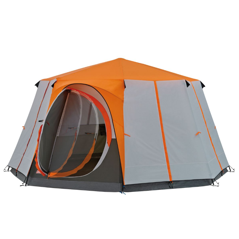 Coleman Octagon 8 Person Family Camping Dome Tent Orange