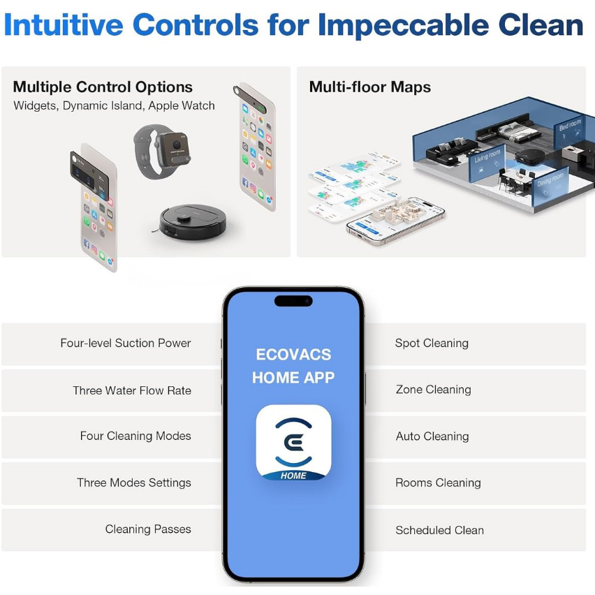 Ecovacs DEEBOT N30 PRO OMNI Robot Vacuum Cleaner - 10 000Pa, 320min Runtime