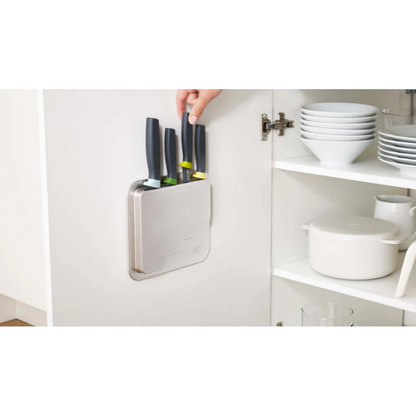 Joseph Joseph DoorStore Knives Elevate Set with Knife Block 3M Adhesive Wall and Cabinet Door Mount
