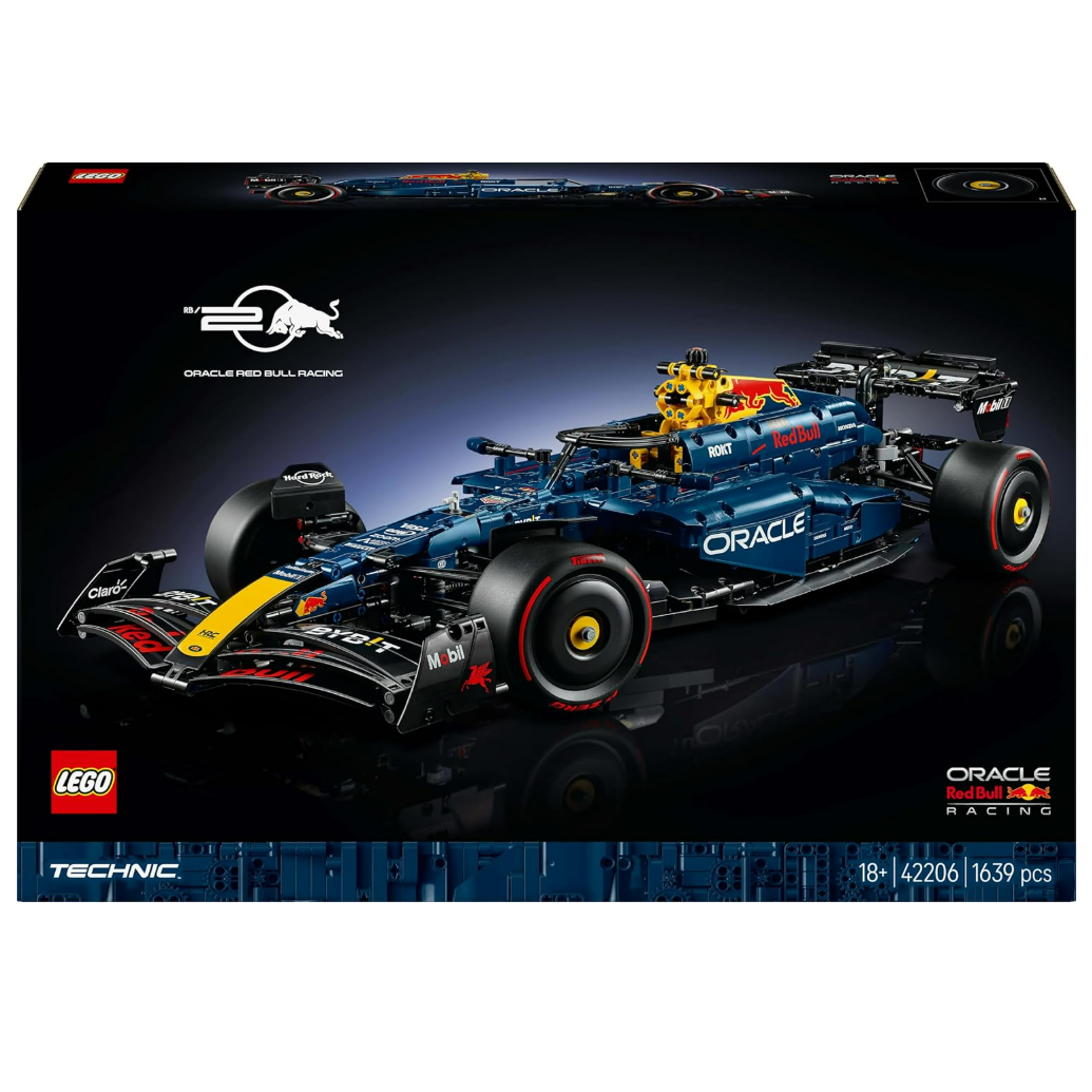 LEGO Technic Oracle Red Bull Racing RB20 F1 Car Model Kit - Collectible Formula 1 Building Set with 1:8 Scale V6 Engine, Gear Box, Steering & DRS - Gift Idea for Adult & Teenage Racing Fans - 42206