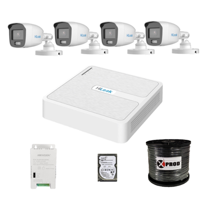 HiLook 4 Channel 1080p ColorVu Complete Kit