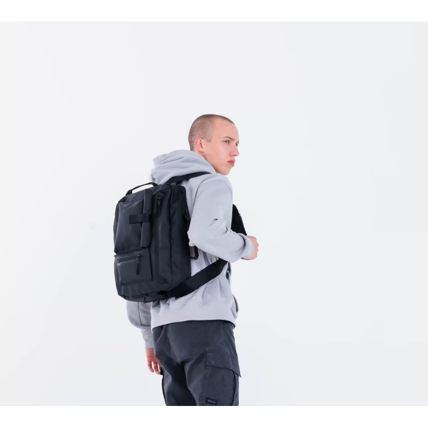 Decathlon 20l Backenger Activ Mblty Urban Walking Messenger Bag Backpack - Black