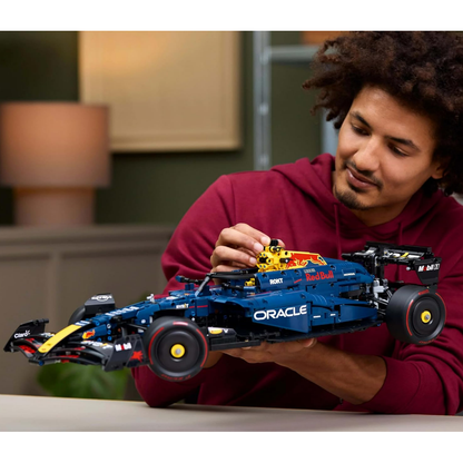LEGO Technic Oracle Red Bull Racing RB20 F1 Car Model Kit - Collectible Formula 1 Building Set with 1:8 Scale V6 Engine, Gear Box, Steering & DRS - Gift Idea for Adult & Teenage Racing Fans - 42206