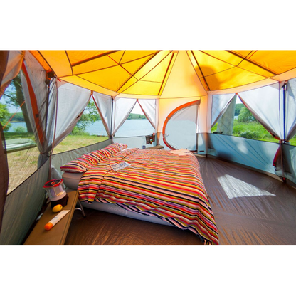 Coleman Octagon 8 Person Family Camping Dome Tent Orange