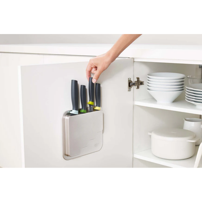 Joseph Joseph DoorStore Knives Elevate Set with Knife Block 3M Adhesive Wall and Cabinet Door Mount
