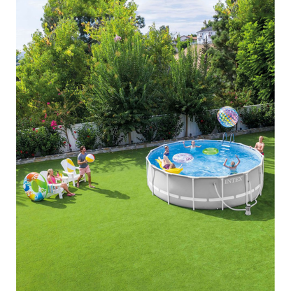Intex®3.05m x 76cm Prism Frame Pool Metal-Frame With Pump