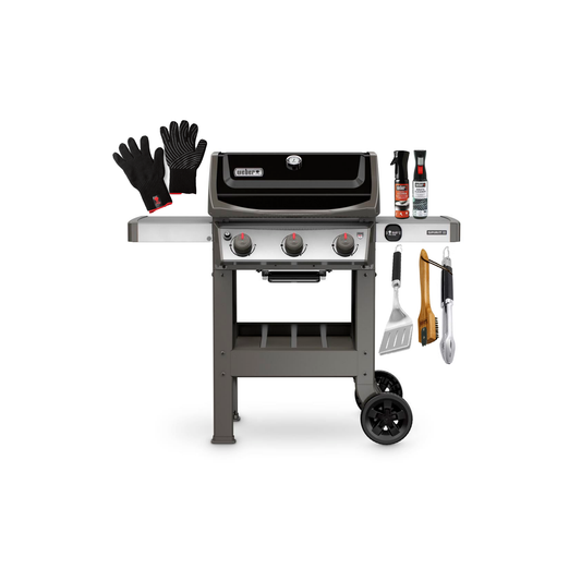 Weber 3 Burner Spirit II Gas Grill E310 with Accessories Bundle