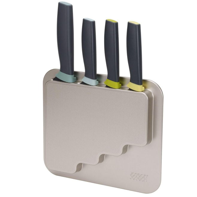 Joseph Joseph DoorStore Knives Elevate Set with Knife Block 3M Adhesive Wall and Cabinet Door Mount
