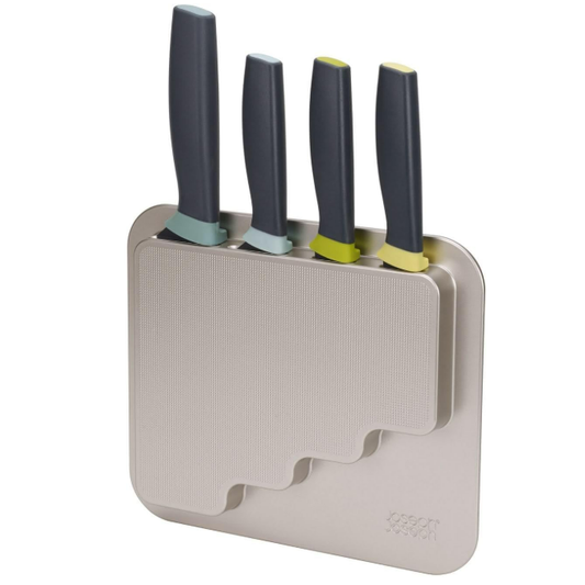 Joseph Joseph DoorStore Knives Elevate Set with Knife Block 3M Adhesive Wall and Cabinet Door Mount