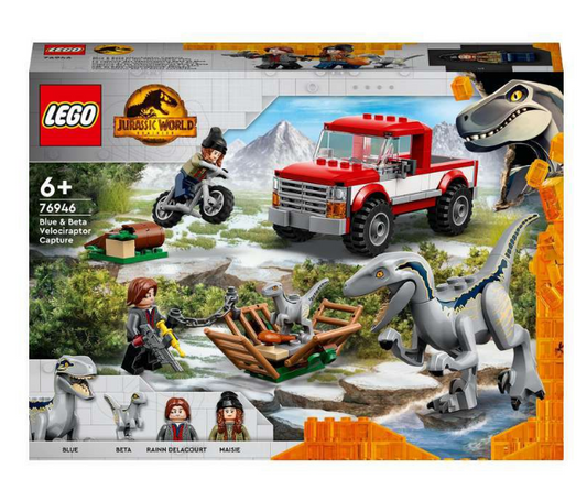 LEGO® Jurassic World Blue & Beta Velociraptor Capture 76946 Building Toy Cars (181 Pieces)