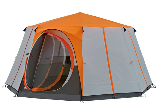 Coleman Octagon 8 Person Family Camping Dome Tent Orange