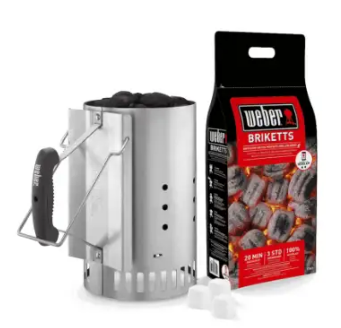 Weber Chimney Starter Set (includes 2kg Briquettes and firelighters )