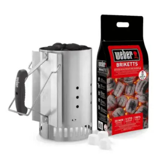 Weber Chimney Starter Set (includes 2kg Briquettes and firelighters )