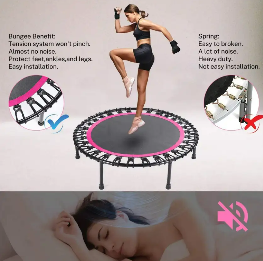 Flexi Muscles - Rebounder Fitness Trampoline with Adjustable Handle Bar