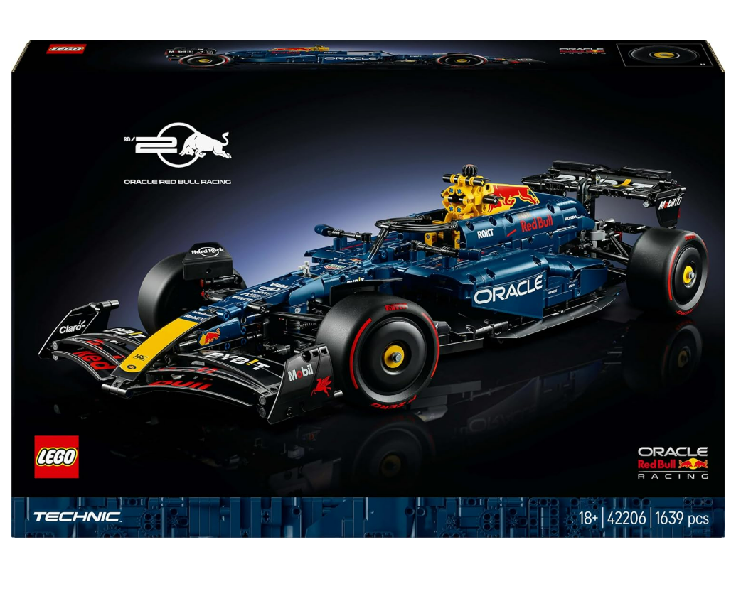 LEGO Technic Oracle Red Bull Racing RB20 F1 Car Model Kit - Collectible Formula 1 Building Set with 1:8 Scale V6 Engine, Gear Box, Steering & DRS - Gift Idea for Adult & Teenage Racing Fans - 42206