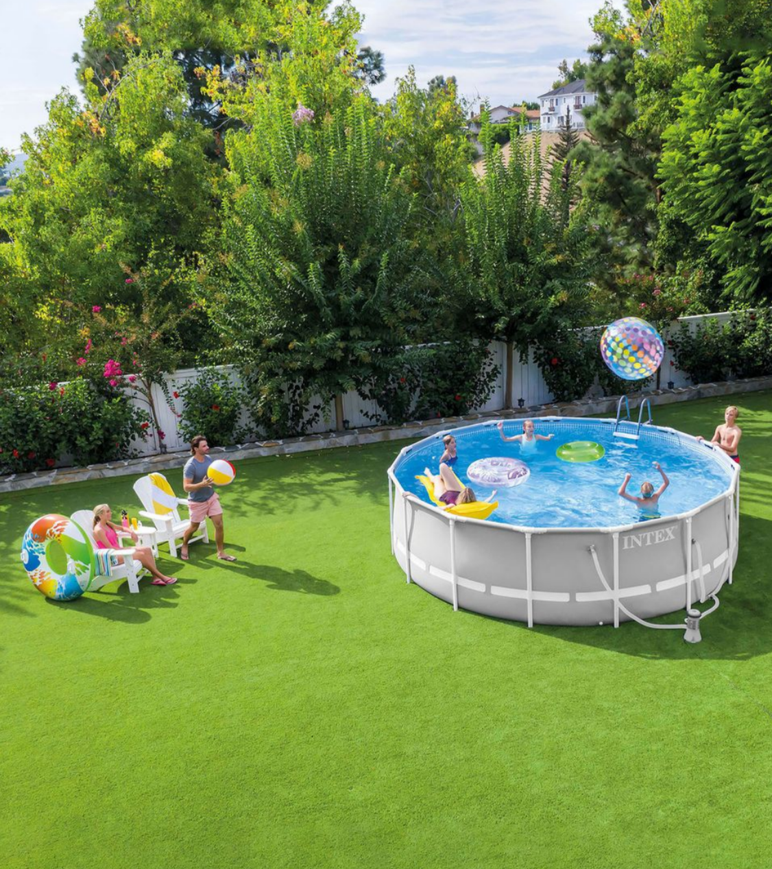 Intex®3.05m x 76cm Prism Frame Pool Metal-Frame With Pump