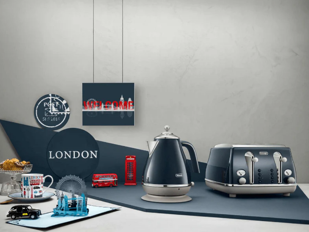De'Longhi Icona Capitals London Blue Kettle & Toaster Set