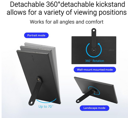ASUS ZenScreen Monitors MB169CK - 15.6 FHD USB-C Portable Monitor Screen